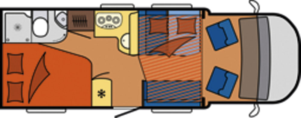 Hobby Optima ontour T65 HFL planlösning