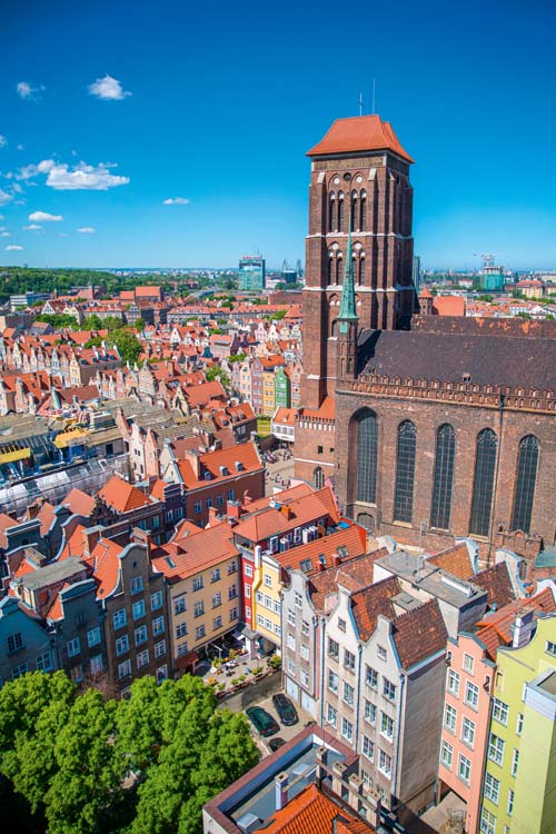 En riktigt fin utsikt över Gdansk.