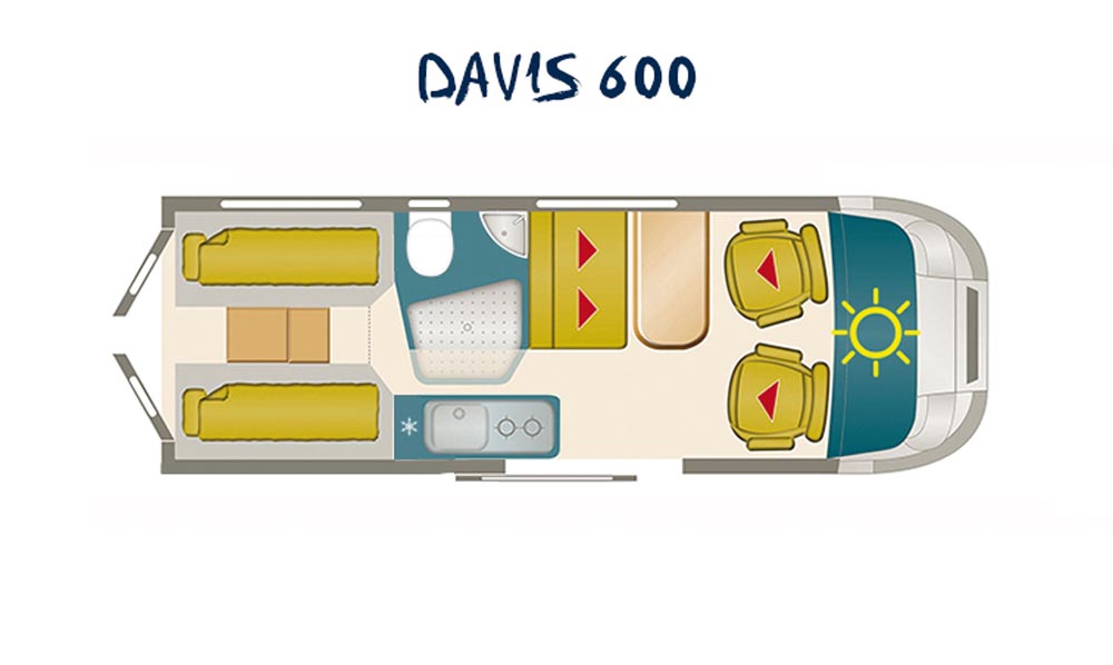 Planlösning för Karmann-Mobil Davis 600