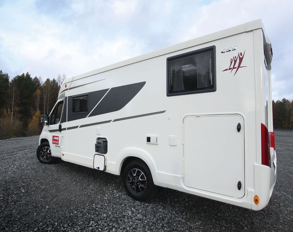 Rapido C55 exteriört. Förarsidan.