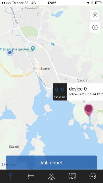 Positioneringsdata Swetrack lite.